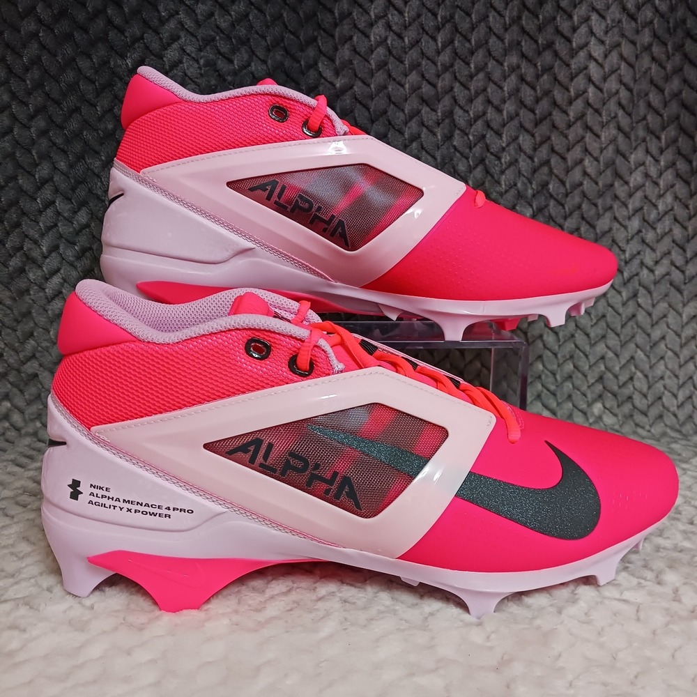 Nike Alpha Menace 4 Pro Racer Pink Men's Football Cleats Shoes Size 11.5